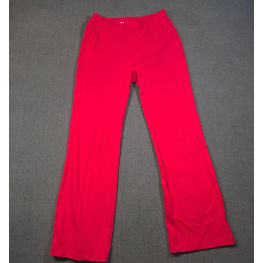 Tapata Dress Pants Womens Medium Red Straight Leg Stretch Pull On Trousers